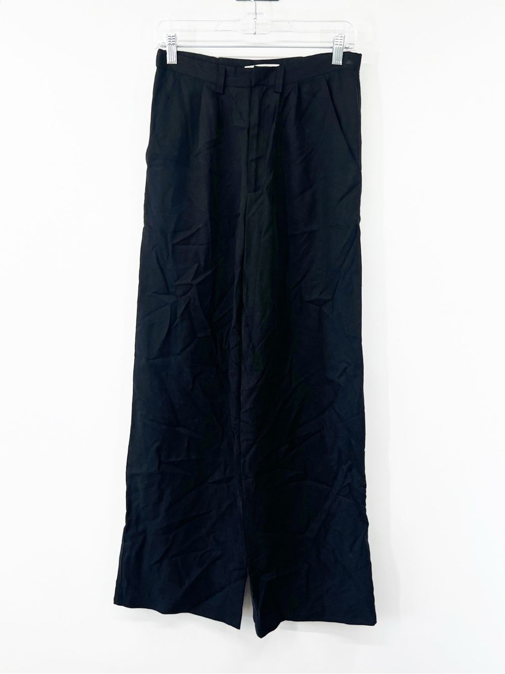 Emerson Fry High Rise Wide Leg Pants in Black Linen Blend